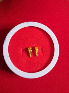Gold Heart Stud Earrings