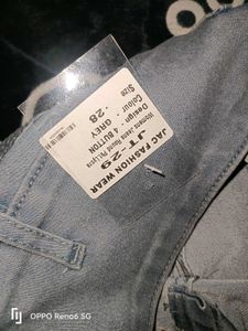 Gray High-Waisted Jeans
