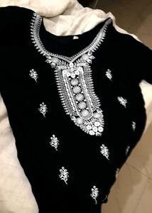 Black Chikankari Kurti