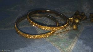 fallen golden latkan bangles (set of 2)