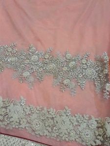 New Saree!! With Netted Blouse Piece