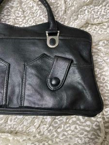 Y2k Leather Baguette Bag