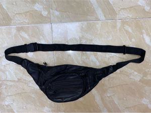 K London Stylish Real Leather Black Waist Bag