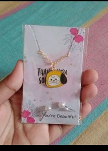 BTS Army BT21 Set Of 7 Gold Pleated Chains