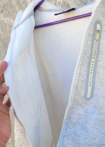 Grey fleece hooded jacket