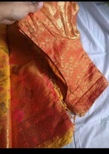Yellow Banarasi Silk Saree For Haldi Ceremony