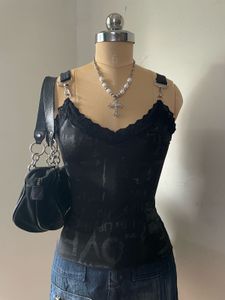 Y2K Black Chain Top