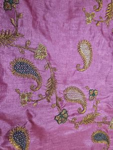 Elegant Embroidered Pink Saree
