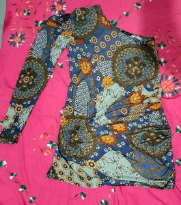 One-Shoulder Print Dress