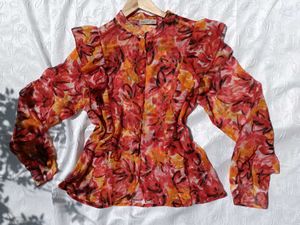 Vintage Floral Ruffle Shirt ♥️