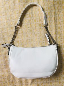 Imported White Leather Sling Bag