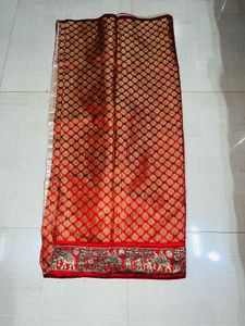 Regal Ivory &amp; Maroon Banarasi Silk Saree