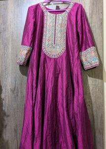 Elegant Purple Ethnic Gown |long length Anarkali k
