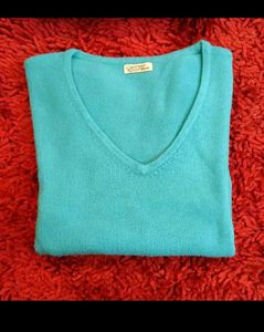Teal V-Neck Sweater