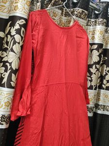 Ethnic Gown With Vibrant Red And Black Colour
