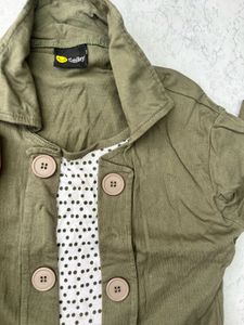 Olive Green Button-Down Jacket