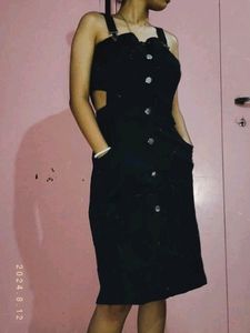 Black Dungaree Dress
