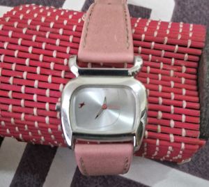 Fastrack Pink Leather Watch