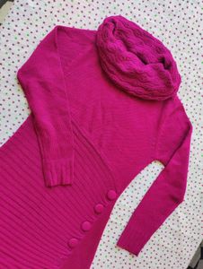 Pink Woolen Top For Women