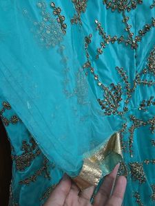 Cyan Ethnic Festive Lehenga