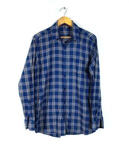 Navy Blue Checks Shirt (Men&#39;s)