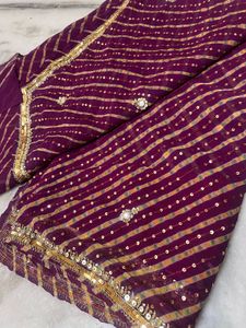 Designer Maroon Sequins Work Saree with Matching R