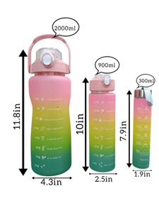 Gradient Hydration Water Bottle Set Of 3