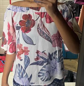 White Floral Top