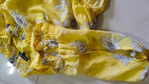 Sequin Hearts Girls Yellow Floral Cold Shoulder Dr