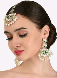 Zaveri Pearls Earrings and Maang Tikka Set
