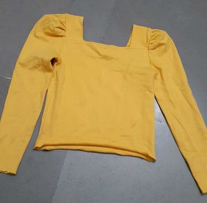 Yellow Puff Sleeve Top