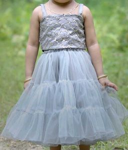 Elegant Grey Tulle Dress