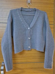 Grey Knit Cardigan