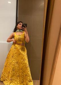 Yellow Lehenga Choli With Shrug