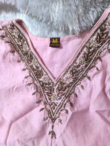 Pink Embroidered Kurta Set