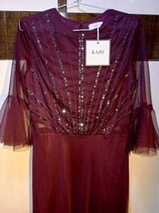 Kazo Maroon Party Dress