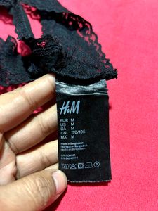 H&amp;M Black Lace Thong Panty – Size/M