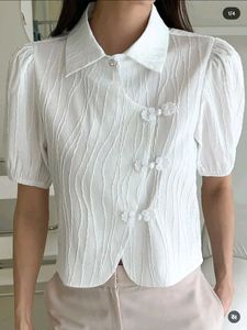 Elegant Chinese Style White Blouse