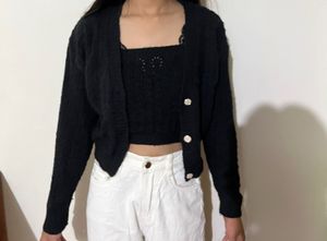 Cami Woolen  Cardigan Set