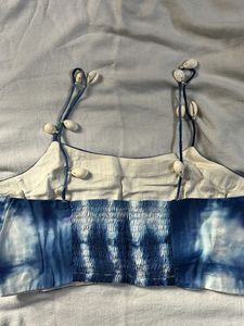 Tie-dye festive top with Shell Details