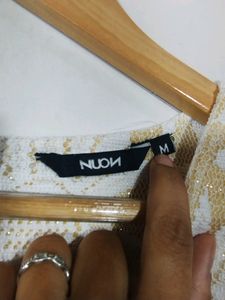 Nuon Cream And Brown Floral Printed Dress (Women)
