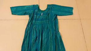 Green Patterned Maternity Knee Length Kurtha