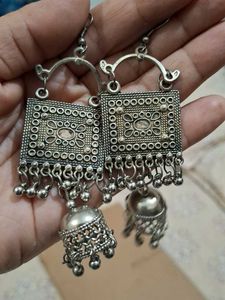 Vintage Silver Jhumka Earrings