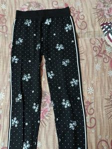 Black Floral Print Leggings
