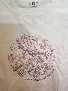White T Shirt For Girls By Hop