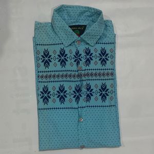 Boys’ Shirt – Cyan Color (Size L) Chest 38