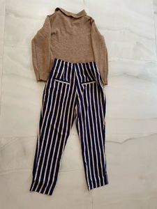 Zara polo top &amp; KoreanHighwaist pants COMBO S