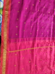 Magenta With Golden Pink Saree