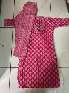 Pink Printed Kurta Set