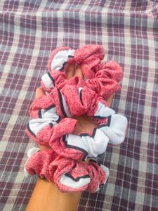 Pink Scrunchies Combo Of 3